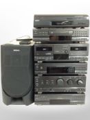 A Sony automatic stereo turntable system PS/LX 52P, together with five further Sony hi/fi separates,