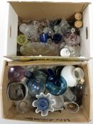 A large quantity of 20th-century glass wares including etched drinking glasses, bowls, vases, etc.