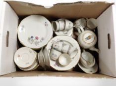 A Danish floral-decorated porcelain part tea and dinner service.