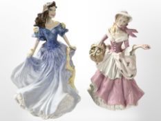 A Wedgwood porcelain figure, 'Rose', together with a Royal Doulton Figure of the Year 1998,