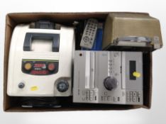 A Sony Hi-Fi, Vaporetto steam cleaner, Aldis projector, and a Photax colour viewer.