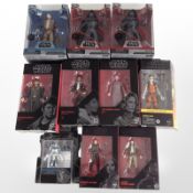10 Hasbro Star Wars The Black Series figurines, boxed.