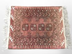 A Turkoman rug, Afghanistan, 80cm x 54cm.