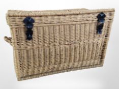 A wicker hamper, width 71cm.