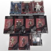 10 Hasbro Star Wars The Black Series figurines, boxed.