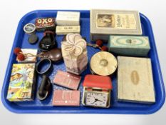 A group of collectibles to include castanets, sealed Yardley English Lavender scent,