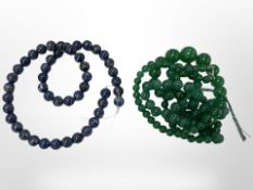 A quantity of jadeite and Blue John beads