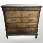 A 19th-century Scandinavian oak five-drawer chest, 117cm wide x 57cm deep x 120cm high.