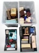 A large quantity of jewellery boxes, ring boxes, earring boxes, cutlery boxes, etc.