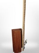 A 20th-century Danish teak veneered adjustable shelving unit (dismantled), shelves 75cm wide.