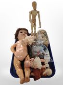 An early-20th century Armand Marseille jointed doll with porcelain head, marked 'Koppelsdorf,