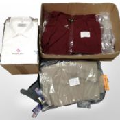A quantity of men's business shirts, polo shirts, trousers, etc.