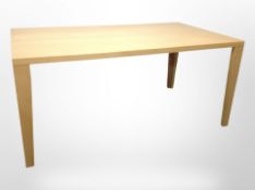 A 1980's Habitat Cato rectangular dining table, 160cm long x 90cm wide x 73cm high,