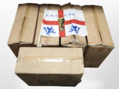 A large quantity of England flag car pennants.