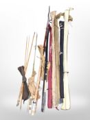 A group of vintage and modern fishing rods including Milbro, Leeda, etc.