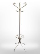 A brass hat and coat stand, height 180cm.