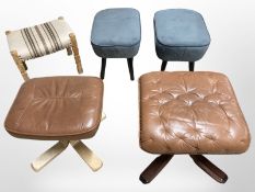 Five 20th-century Danish footstools.