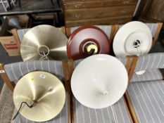 Five contemporary Scandinavian pendant light shades.