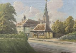 Danish School : A Study of The Church of Our Saviour, oil on canvas, 63cm x 43cm.