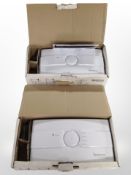 Two boxed Red Ring power under sink water heaters, together with a further mixer tap set.