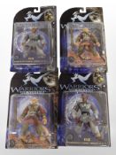 Four Play 'Em Warriors of Virtue figurines, boxed.