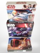 Three Hasbro Disney Star Wars figures, Resistance A-Wing Fighter,