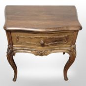 A French-style carved beech single-drawer bedside stand, width 54cm.