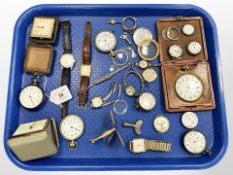 A good collection of antique and later watches, travel clocks,