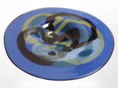 A 20th-century art glass fruit bowl, diameter 37cm.