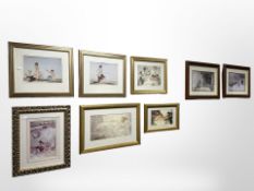 After Sir William Russell Flint : The Balance, colour print, 17cm x 12cm,