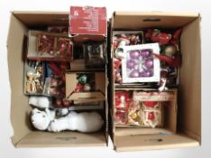 A quantity of Christmas decorations.