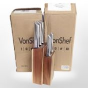 Two Von Chef knife blocks.