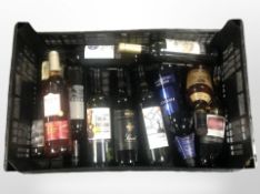 Various bottles of alcohol including Harvey's Bristol Cream, Zinfandel, etc.