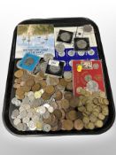 A collection of British pre-decimal coins, coin sets, crowns, etc.