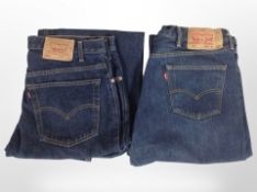 Two pairs of Levi Strauss denim jeans, both W38 L32.