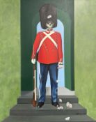 Jan J : A Skeleton Beefeater, oil on canvas, 81cm x 100cm.