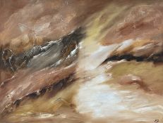 Kirsten Gurlen : Abstract study, oil on canvas, 80cm x 59cm.