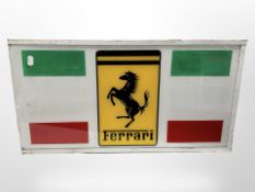 A Ferrari illuminated sign, width 60cm.