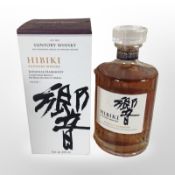 A bottle of Japanese Hibiki Suntory whisky, 70cl, 43% vol., in carton.
