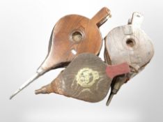 Three sets of Victorian fire bellows.