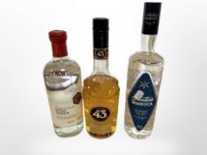Three bottles : 70cl Marks & Spencer vodka,