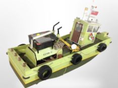 A scale model remote control trawler, length 68cm.