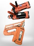 A Paslode Impulse IM350/90CT nail gun and two Hilti HDM 330 applicator guns