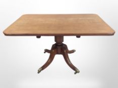 A 19th-century mahogany rectangular pedestal table, 132cm wide x 90cm deep x 74cm high.