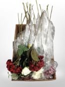 A quantity of artificial roses.