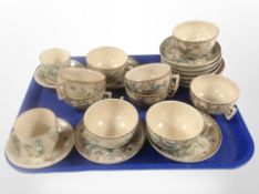 A collection of late-19th century Japanese Satsuma export earthenware tea china.