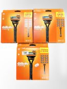 Three Gilette Fusion 5 ten pack blade sets (3)