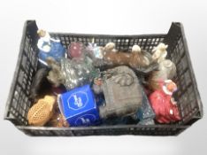 Assorted ceramics and glass wares including two Royal Doulton figures, Beswick shire horse,