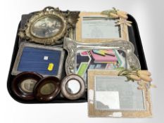 A group of silver-plated and other photo frames, Art Nouveau-style frame, etc.