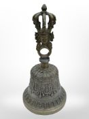 A Tibetan brass Varja bell, height 21cm.